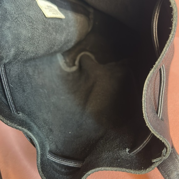 Baggu Black Leather Drawstring Bucket Bag - Picture 5 of 5